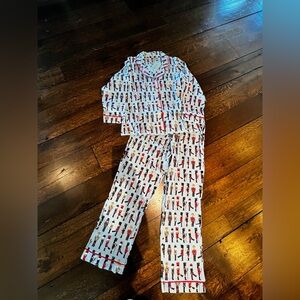 Bedhead Pajama Set, women’s XL, Light Blue with Nutcracker print, NEW WITH TAGS
